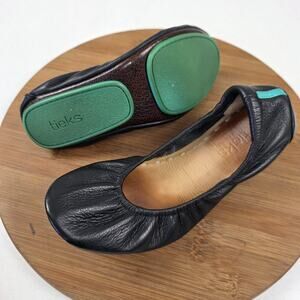 Tieks Shoes Womens Size 7 Black Ballet Flats Leather Foldable Comfort Casual